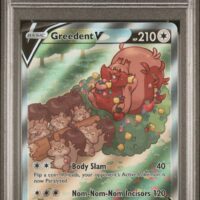 Pokémon TCG: #257 FULL ART/GREEDENT V | 2021 POKEMON SWORD & SHIELD FUSION STRIKE - PSA 10 - Image 1
