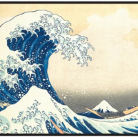 The Great Wave off Kanagawa by Hokusai Black Stitched Playmat - Ultra Pro - Image 1